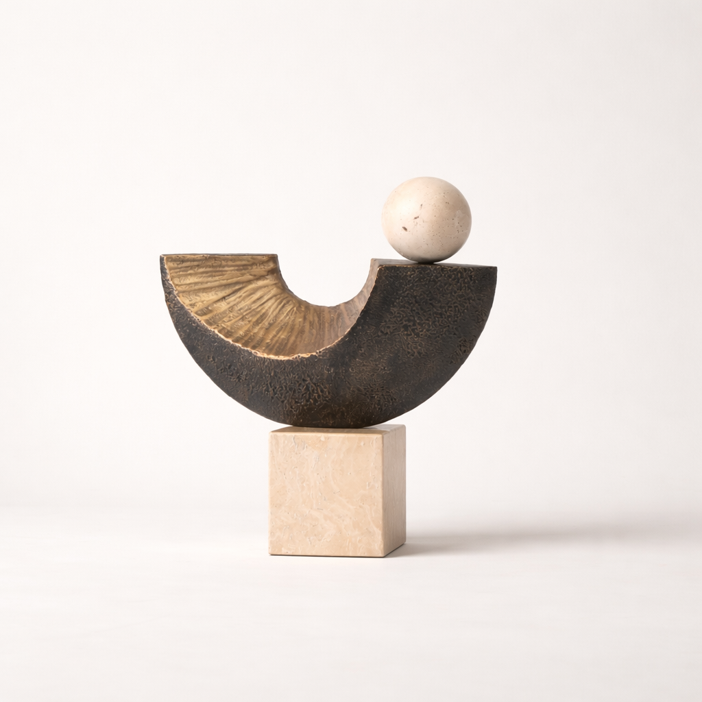 Arvon Dual-Tone Marble Resin Sculpture