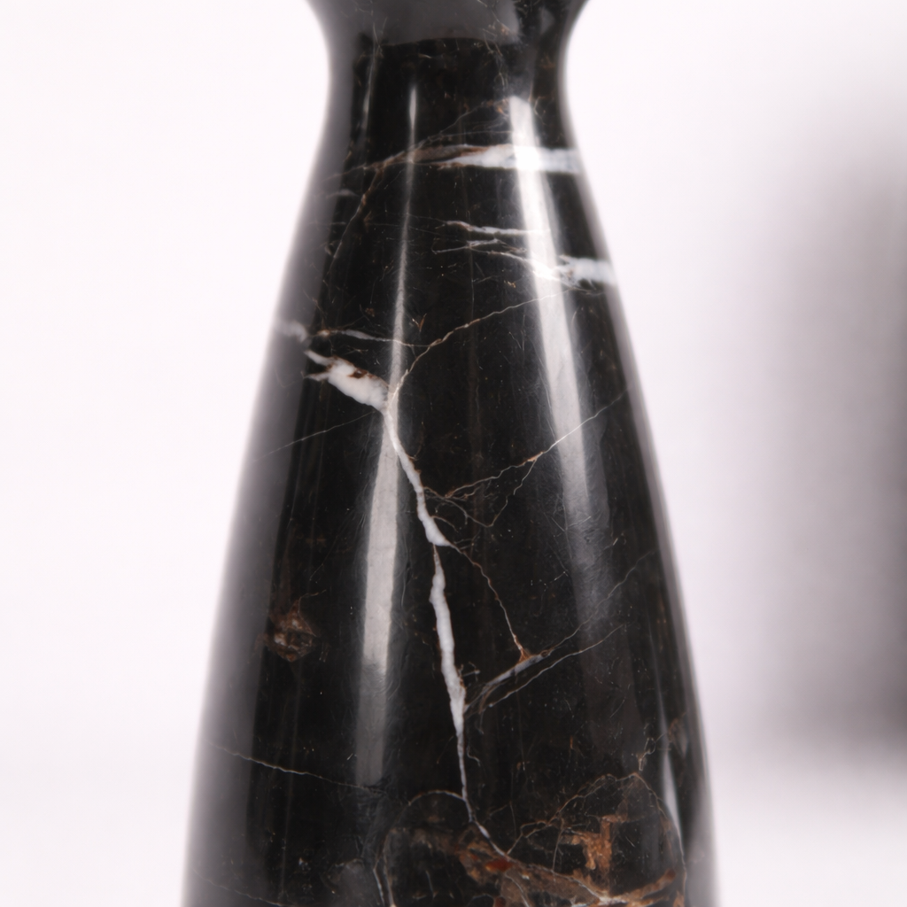 Black Marble Candle Holder Set
