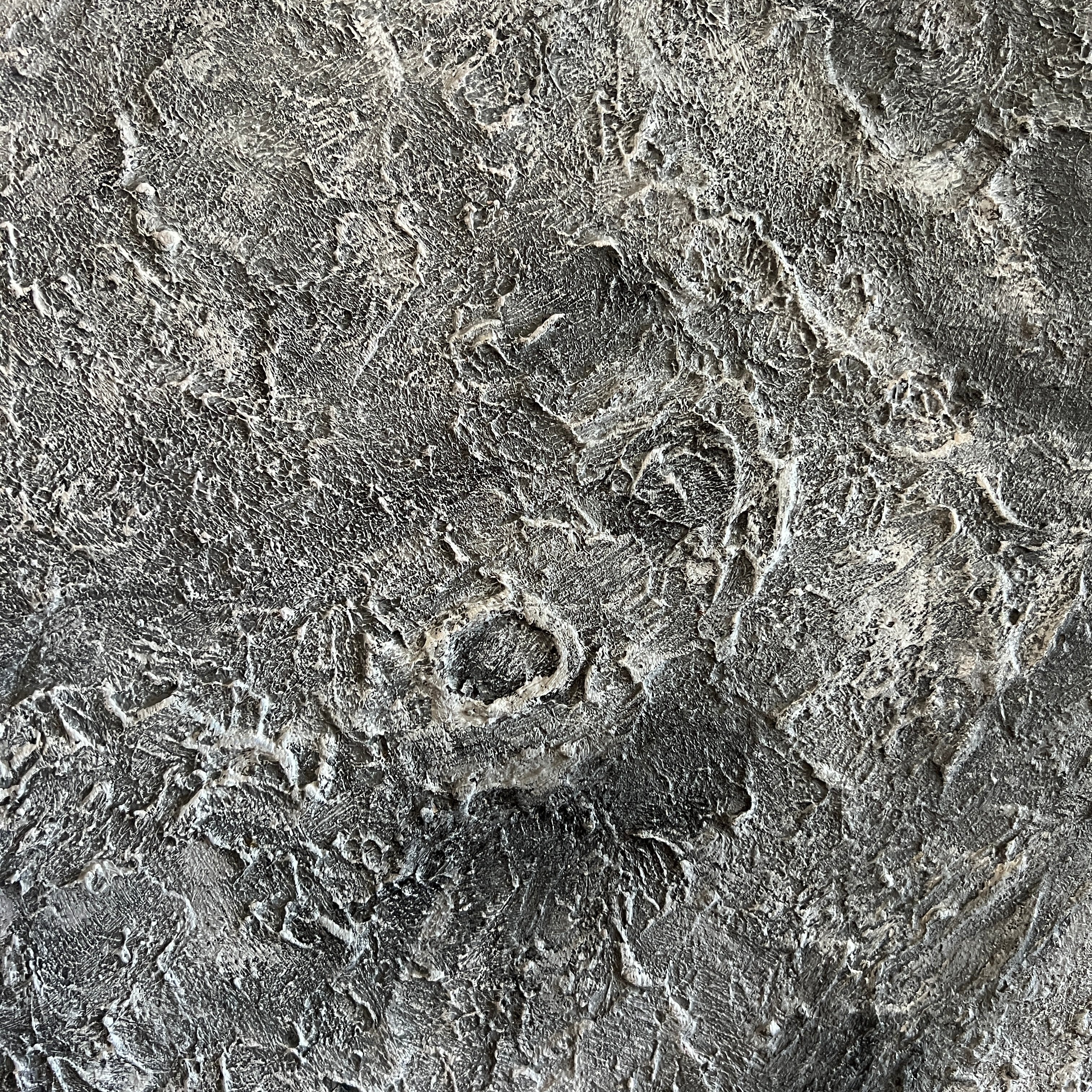 Celestial Reflections in Handmade Oil Painting with 3D Carving & LED