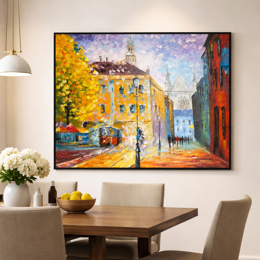 Evening Promenade in Handmade Oil Painting