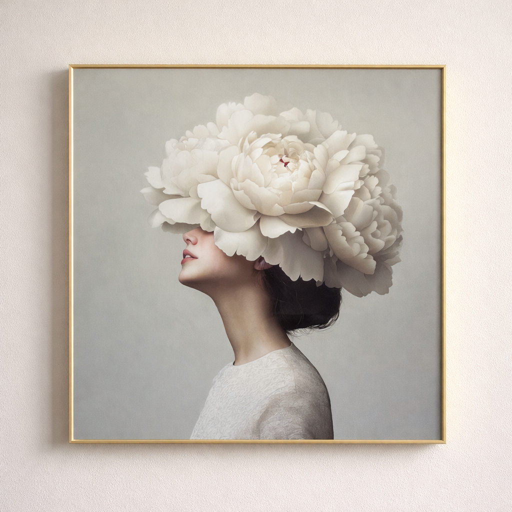 Golden Petal Elegance in Crystal Porcelain Painting