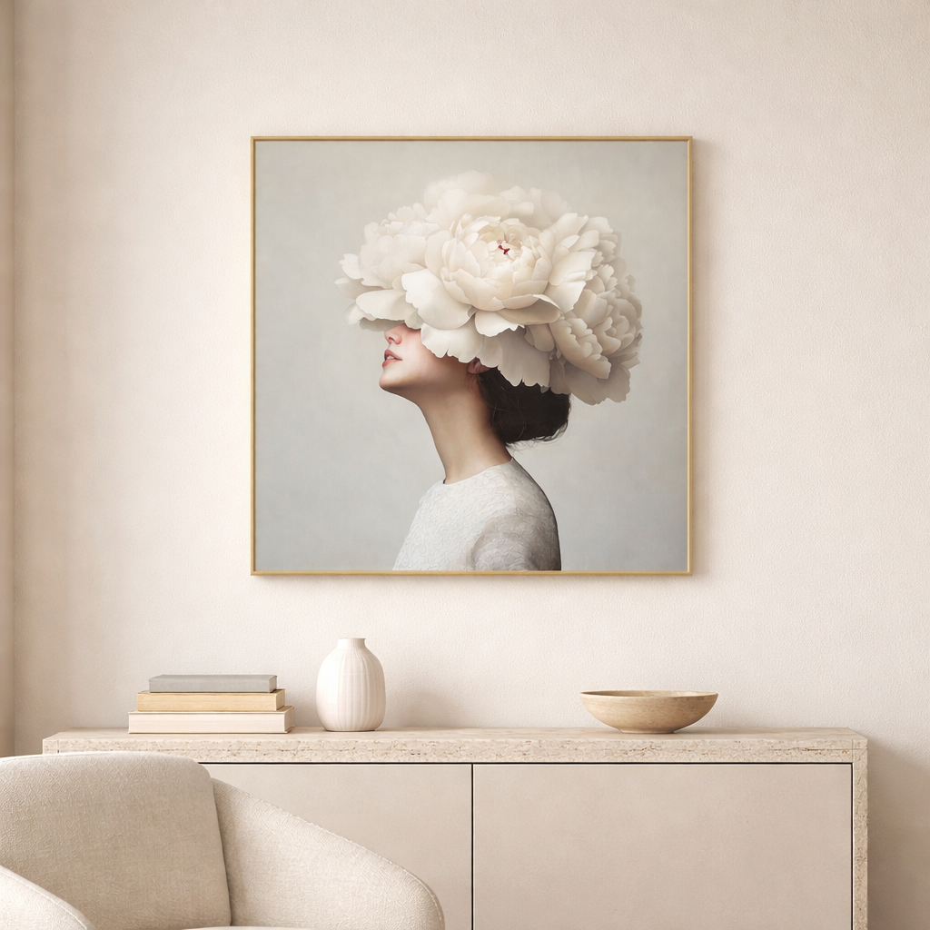 Golden Petal Elegance in Crystal Porcelain Painting