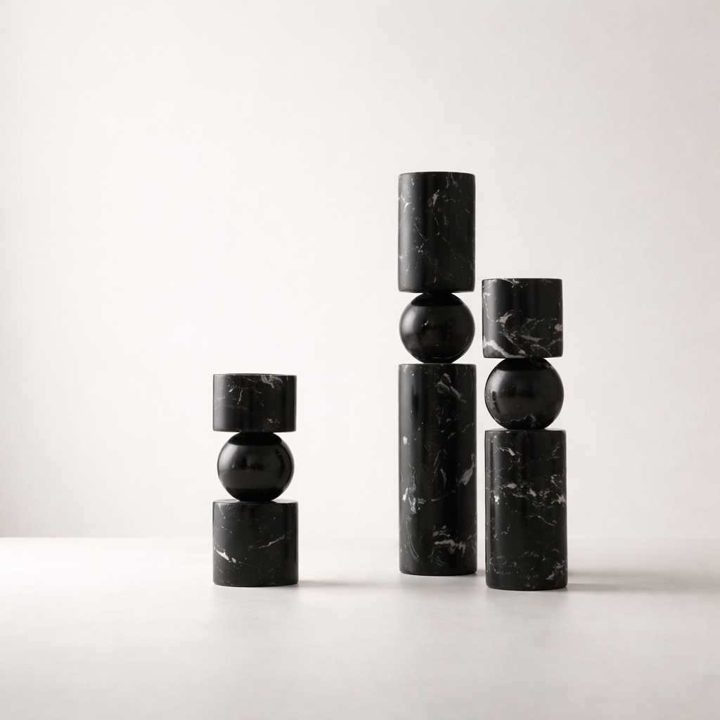 Lumeo Marble Candle Holder Set
