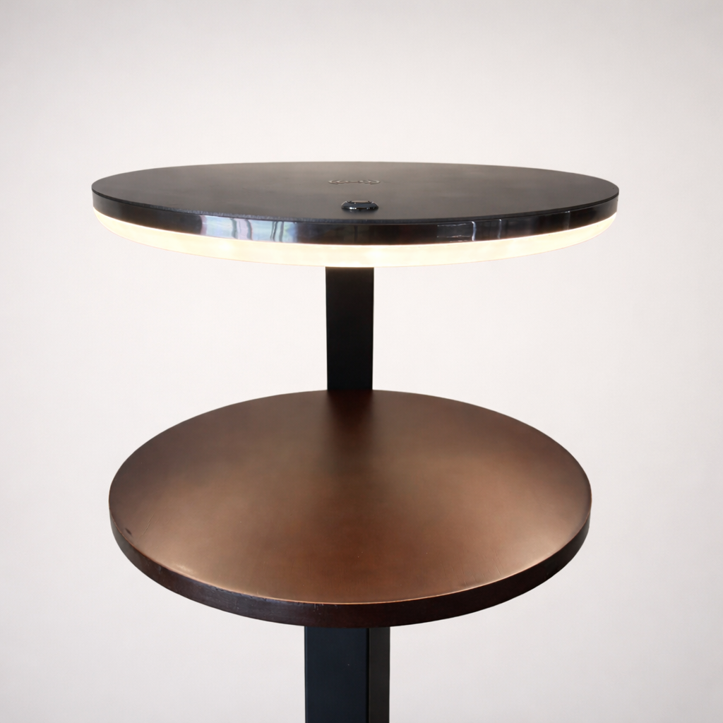 Nuvia Walnut Metal Nightstand