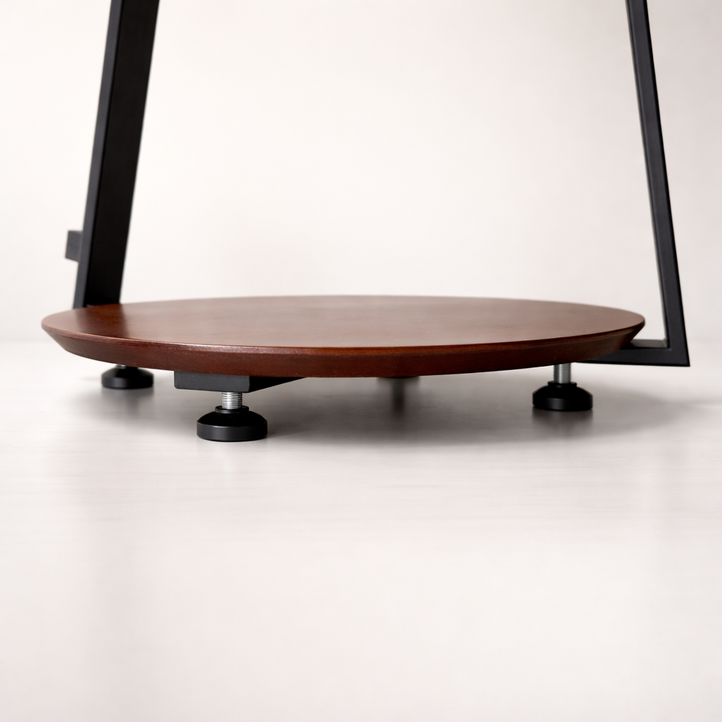 Nuvia Walnut Metal Nightstand