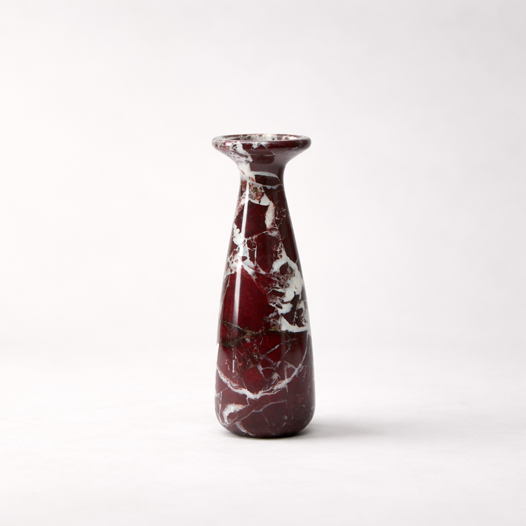 Purple Red Marble Candle Holder Set