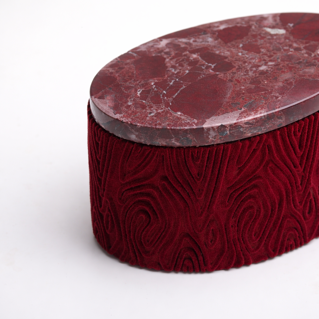 Rovan Resin Marble Fabric Box
