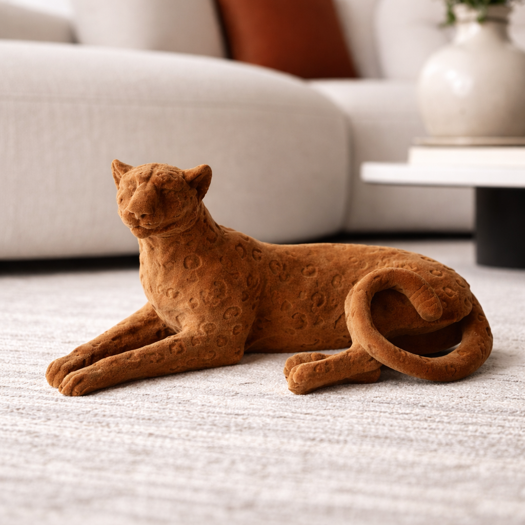 Sorrel Brown Resin Panther Sculpture