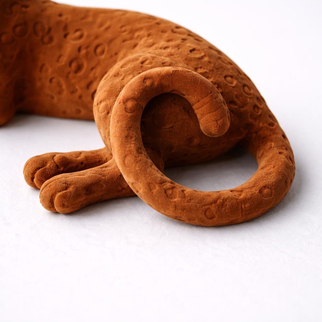 Sorrel Brown Resin Panther Sculpture