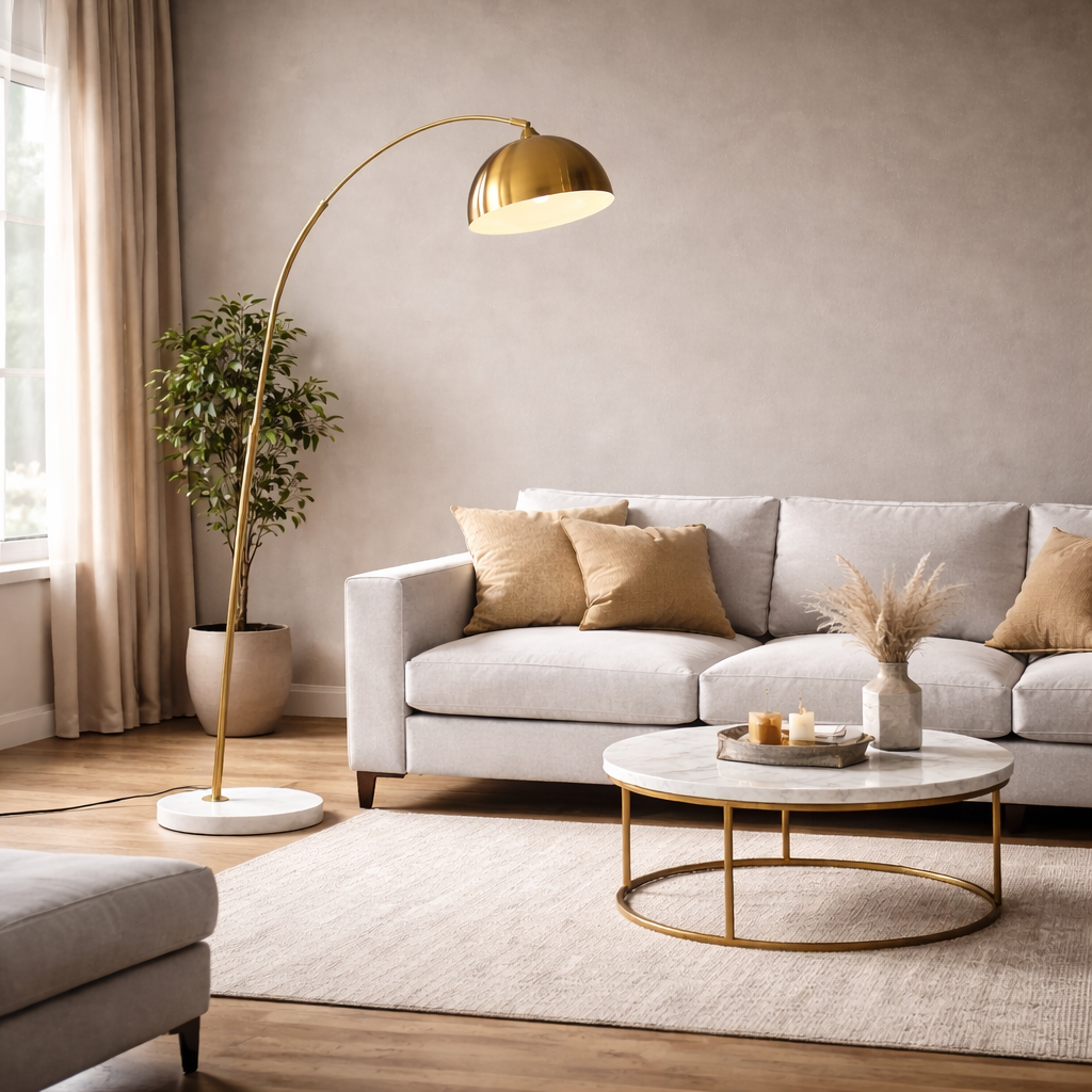 Solen Gold Metal Floor Lamp