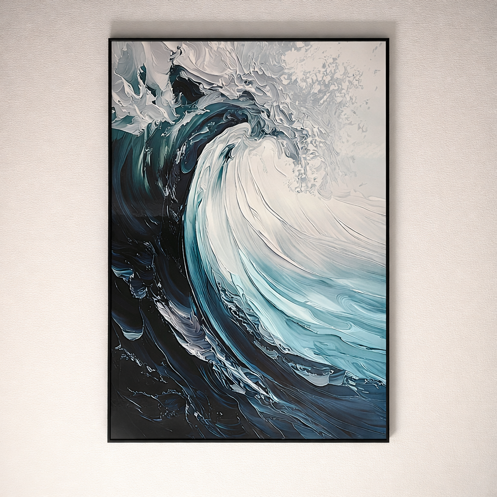 Tidal Elegance in Crystal Porcelain Painting