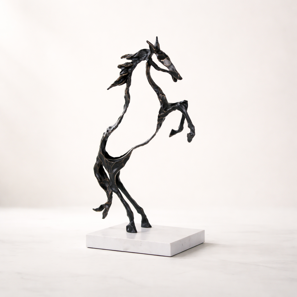 Zephyr Alloy Marble Horse Sculpture