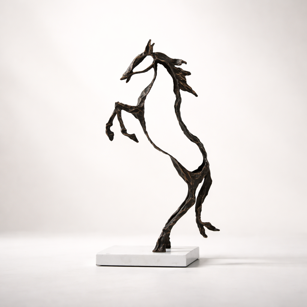 Zephyr Alloy Marble Horse Sculpture