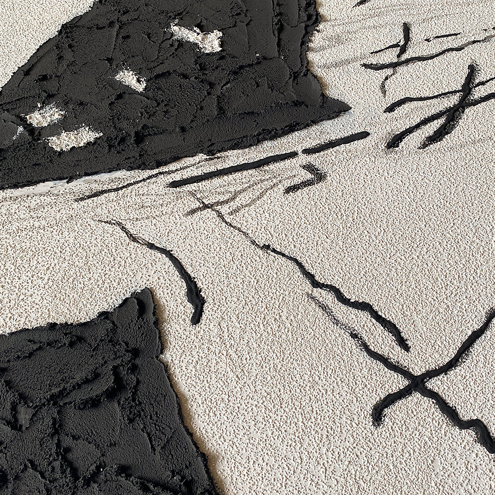 Ink Rhythm in Handmade Oil Painting