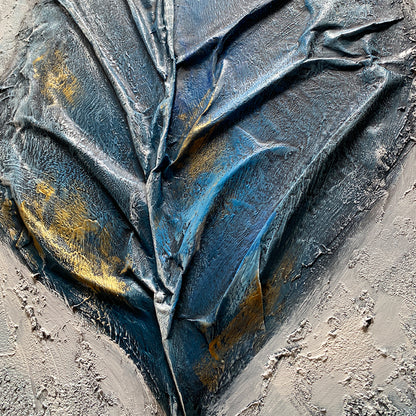 Indigo Leaf in Handmade Oil Painting