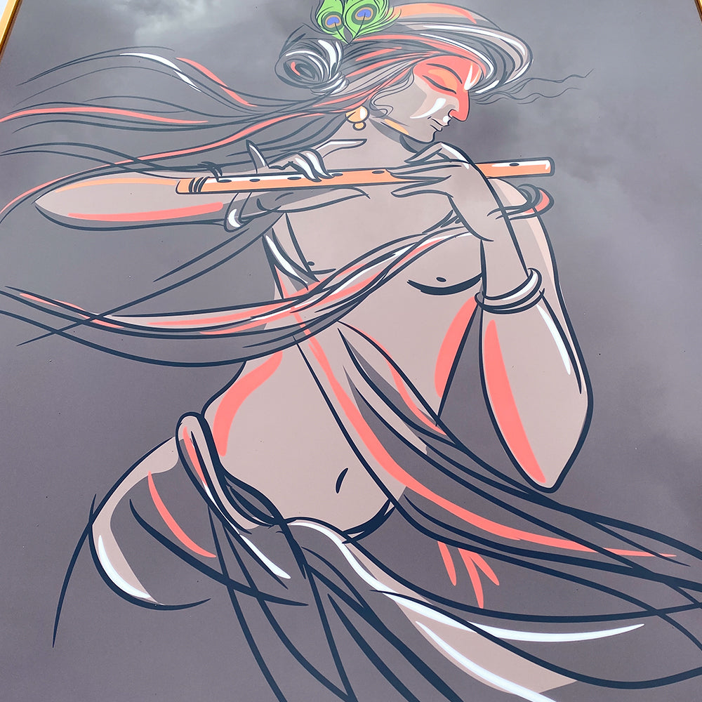 Krishna’s Charm in Crystal Porcelain Painting