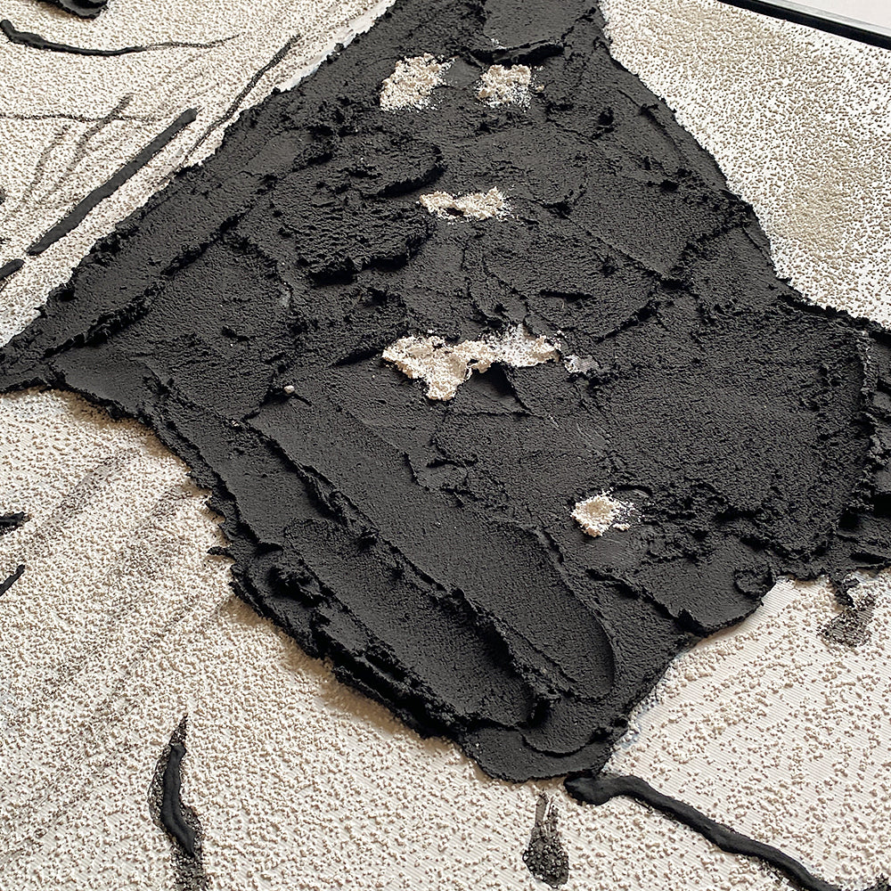 Ink Rhythm in Handmade Oil Painting