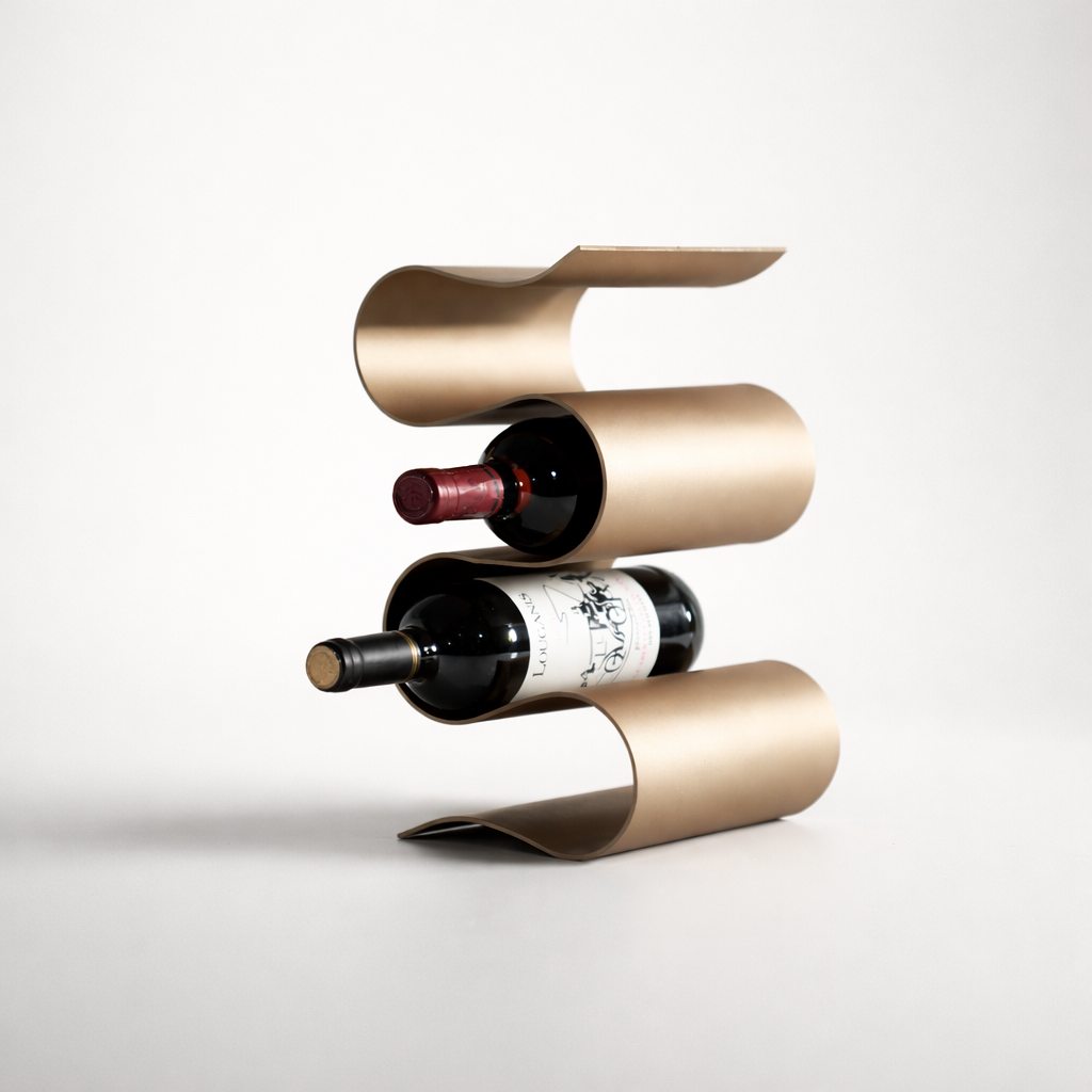 Antique Brass Aluminum Wine Holder