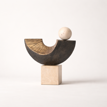 Arvon Dual-Tone Marble Resin Sculpture