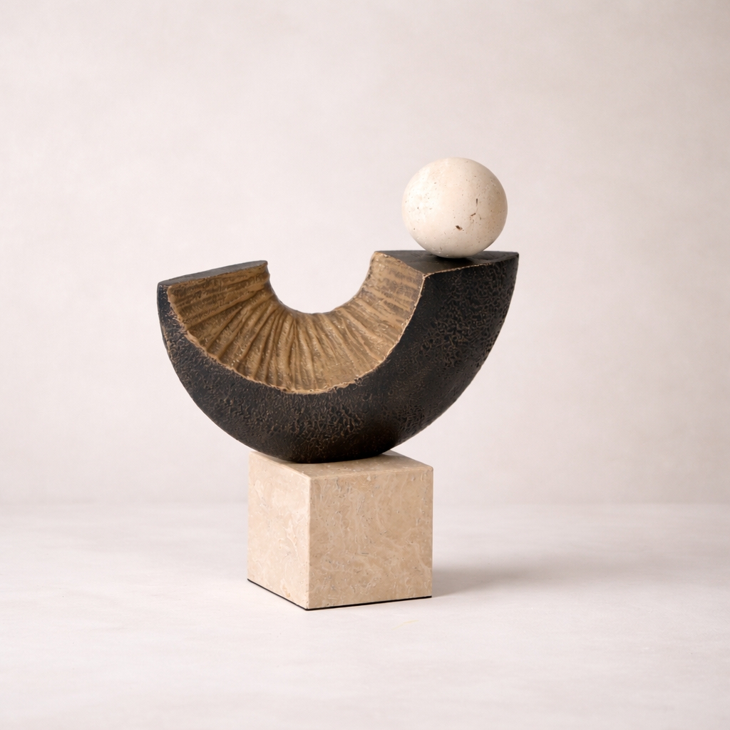 Arvon Dual-Tone Marble Resin Sculpture