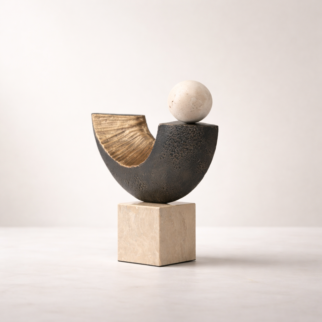 Arvon Dual-Tone Marble Resin Sculpture