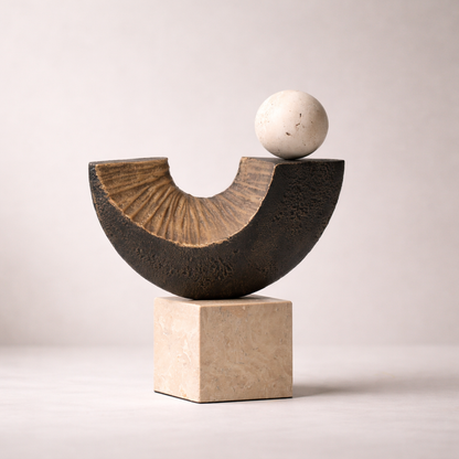 Arvon Dual-Tone Marble Resin Sculpture