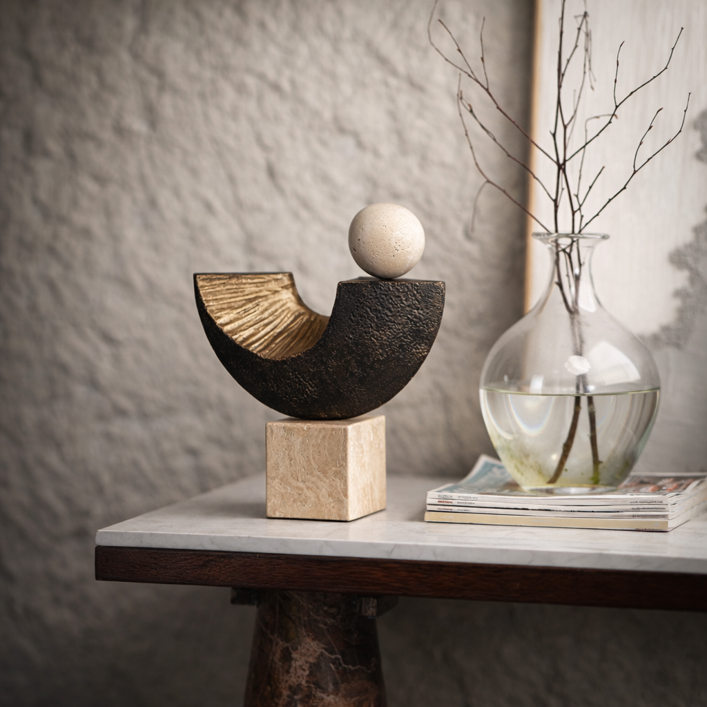 Arvon Dual-Tone Marble Resin Sculpture