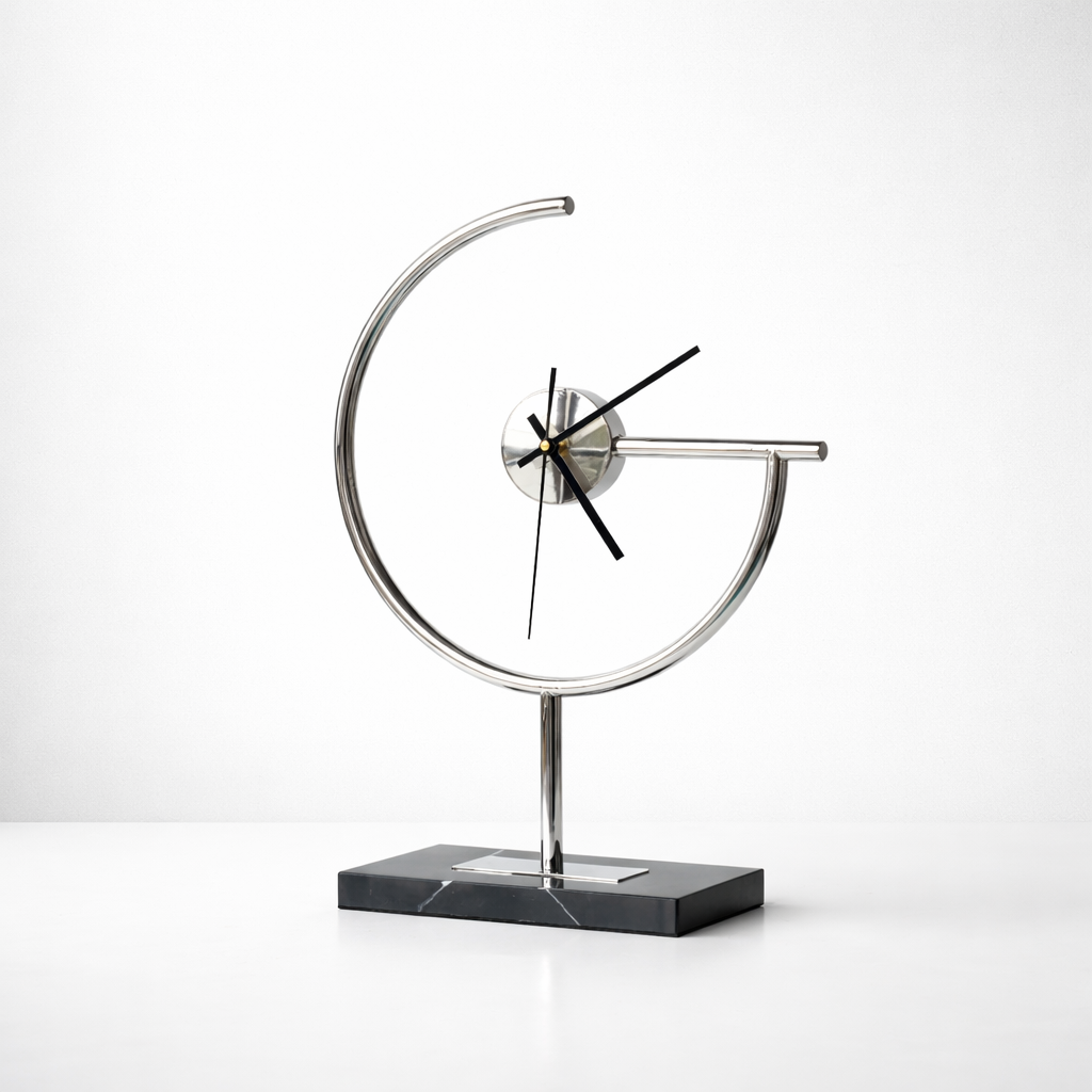 Auron Steel & Marble Desk Clock