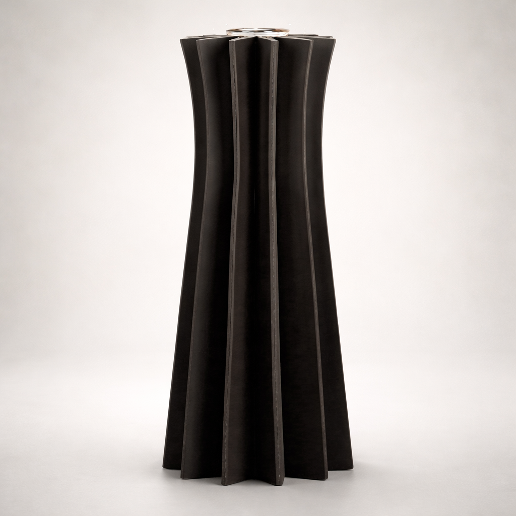 Black PU Leather Glass Vase Set