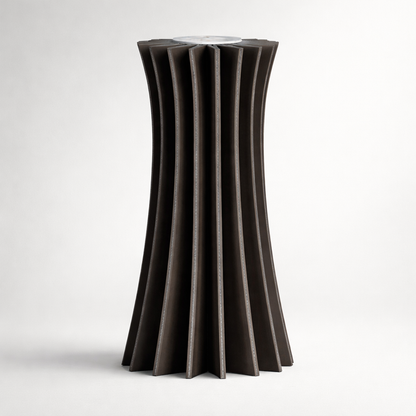 Black PU Leather Glass Vase Set