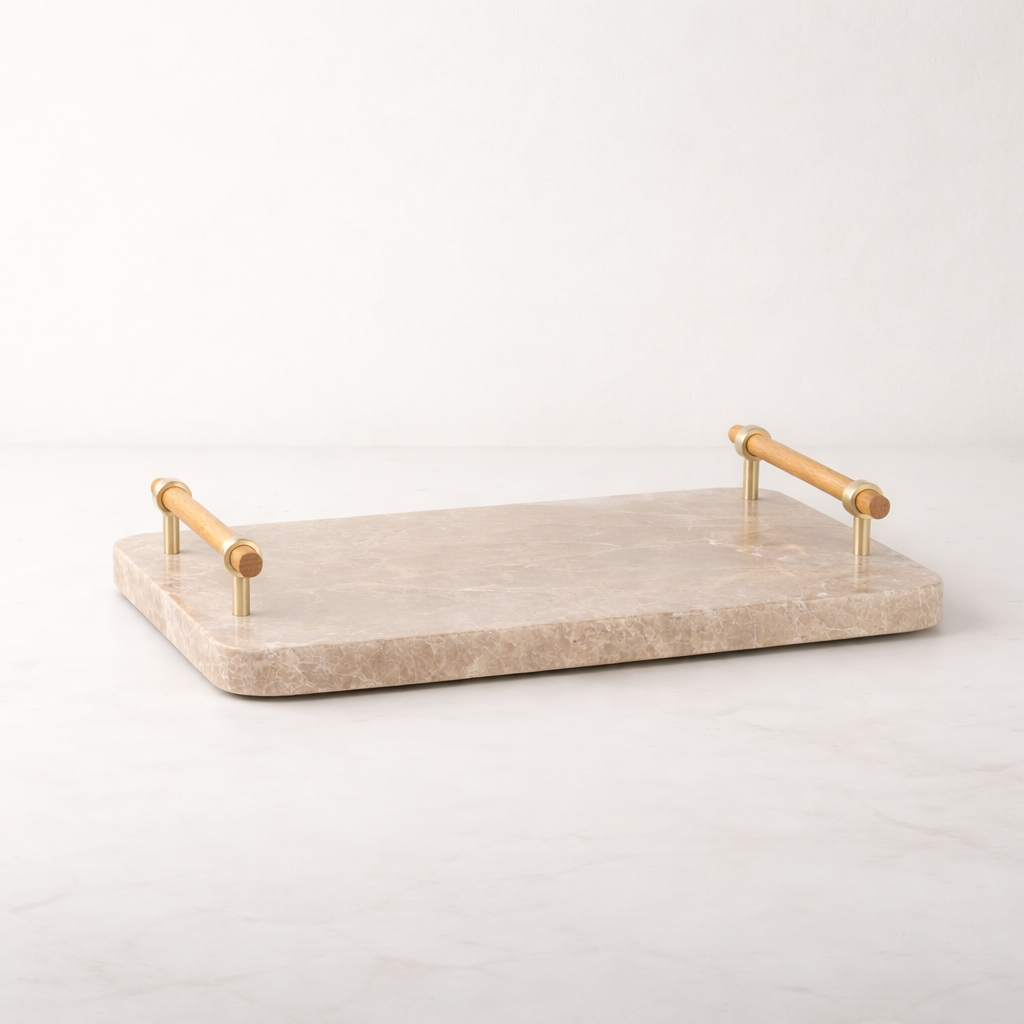 Brown Marble Alloy Tray