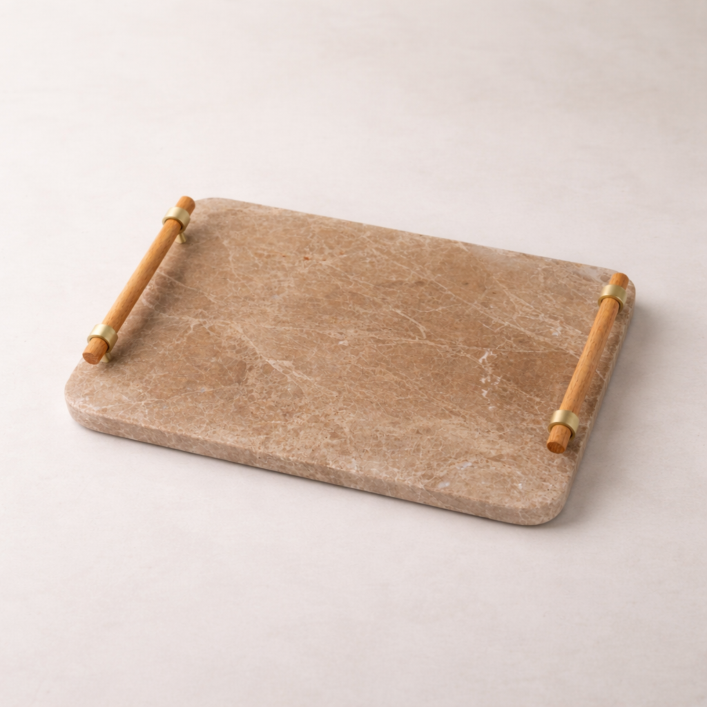 Brown Marble Alloy Tray