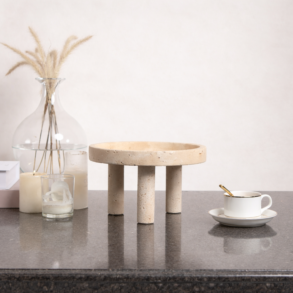 Beige Marble Stand Set
