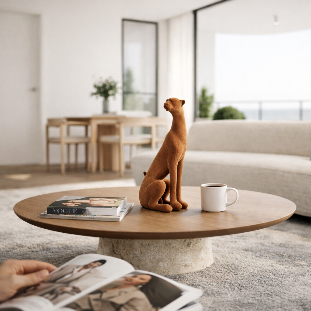 Cienna Brown Resin Panther Statue