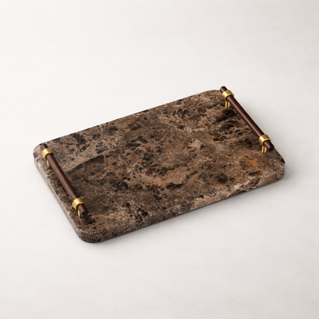 Coffee Marble Alloy Tray