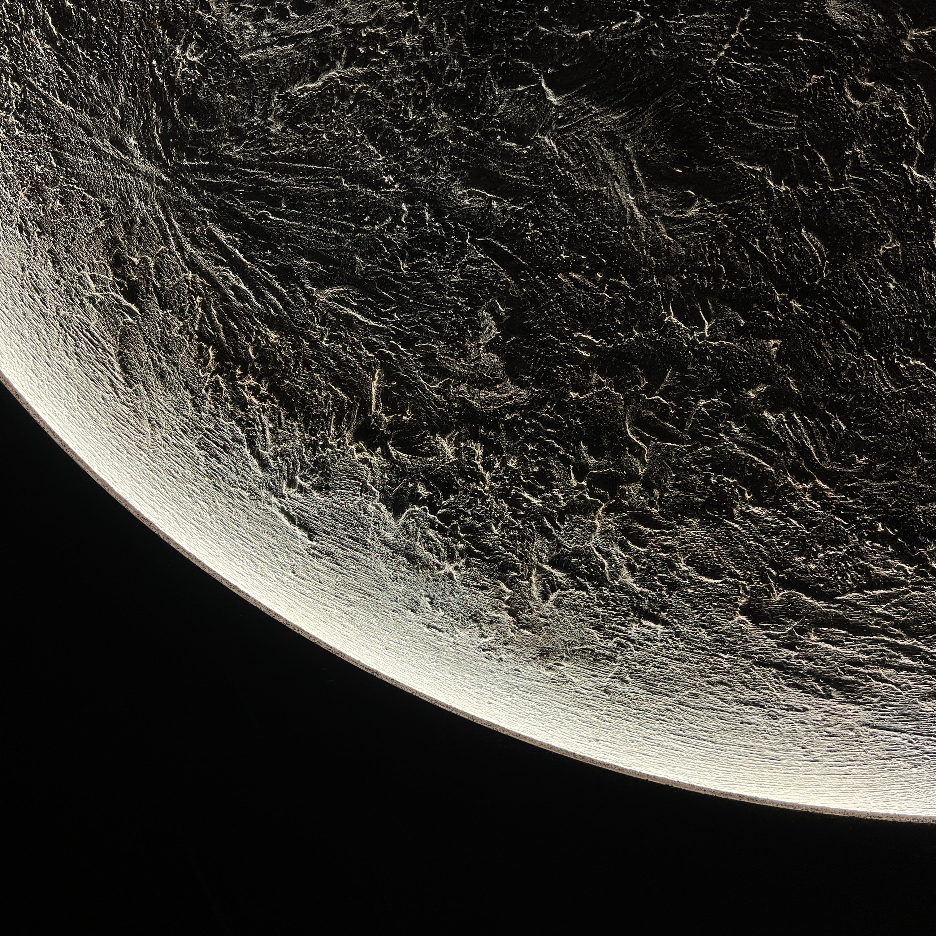 Celestial Reflections in Handmade Oil Painting with 3D Carving & LED