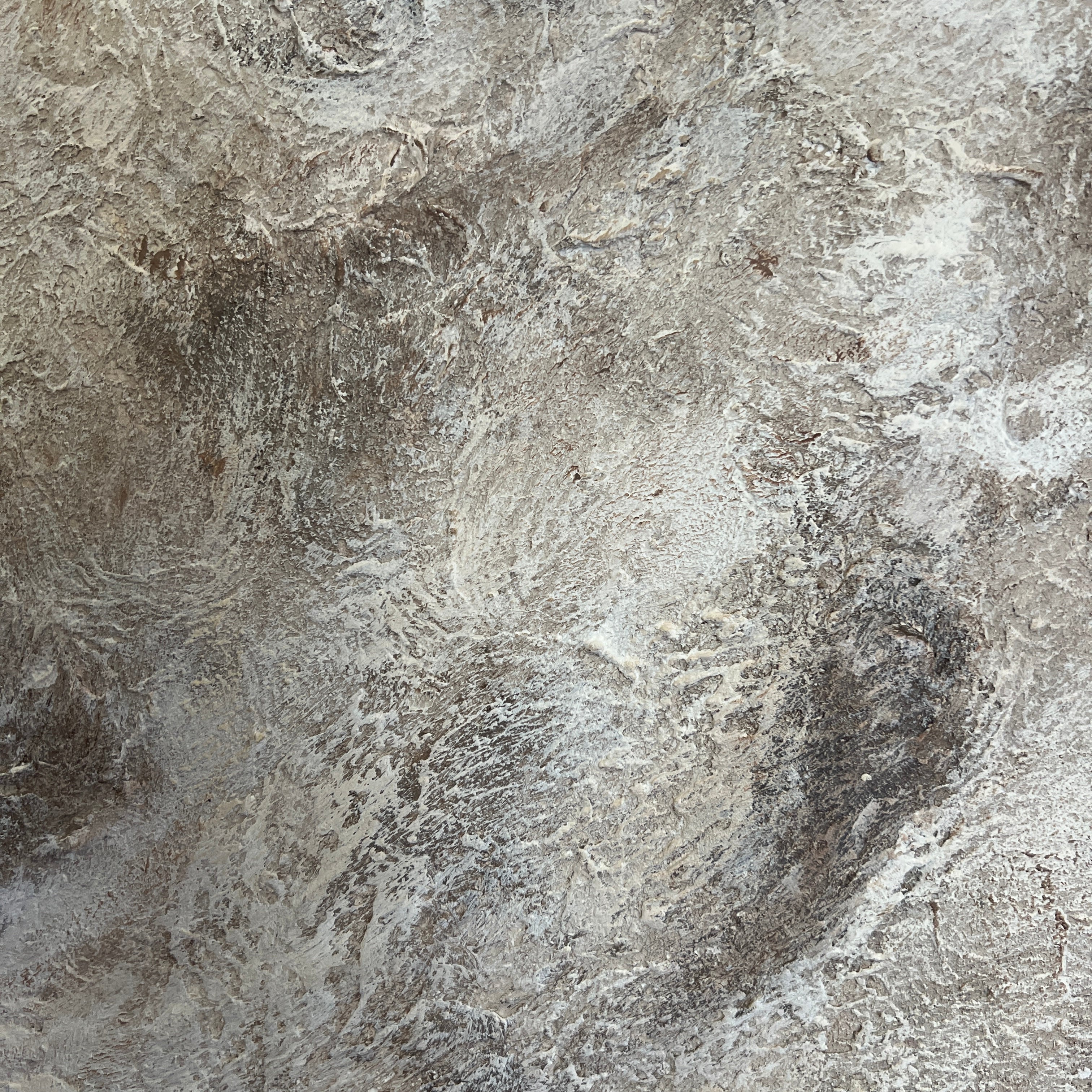 Celestial Reflections in Handmade Oil Painting with 3D Carving & LED