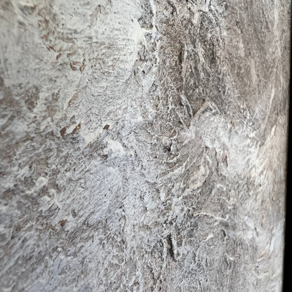 Celestial Reflections in Handmade Oil Painting with 3D Carving & LED