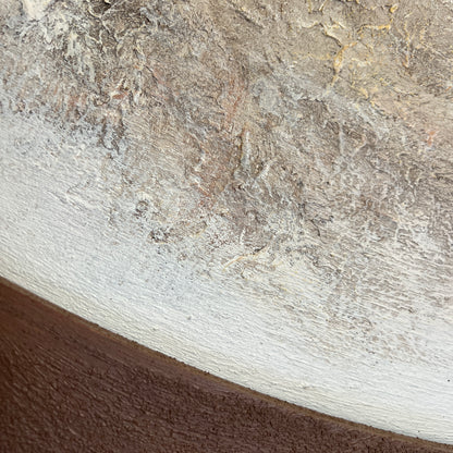 Celestial Reflections in Handmade Oil Painting with 3D Carving & LED