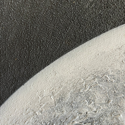 Celestial Reflections in Handmade Oil Painting with 3D Carving & LED