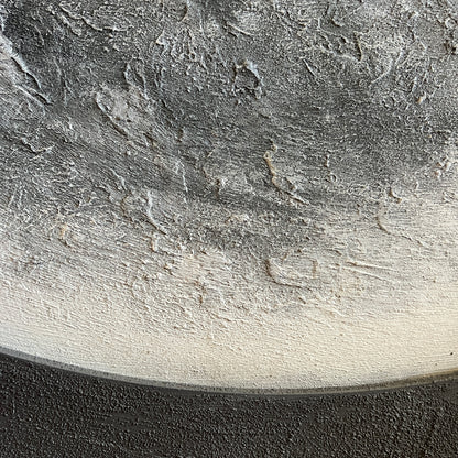 Celestial Reflections in Handmade Oil Painting with 3D Carving & LED