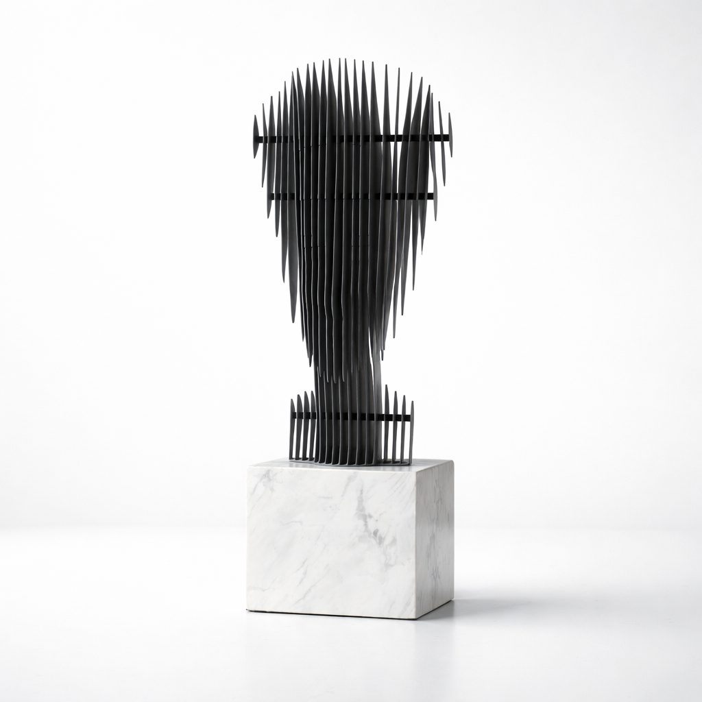 Velian Grey Marble & Iron Sculpture