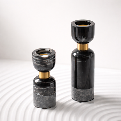 Ardent  Iron Marble Candle Holder Set