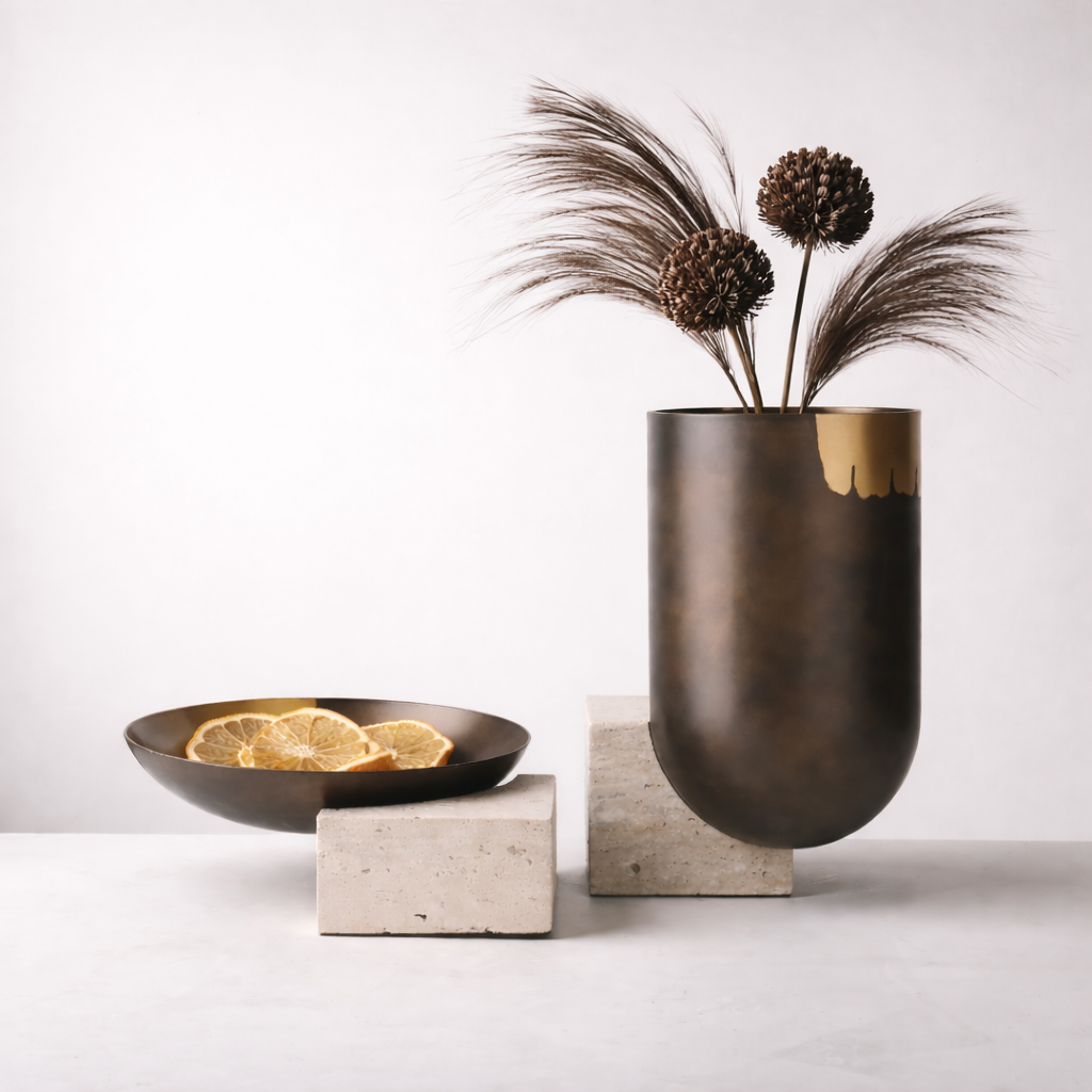 Delyra Iron Marble Vase