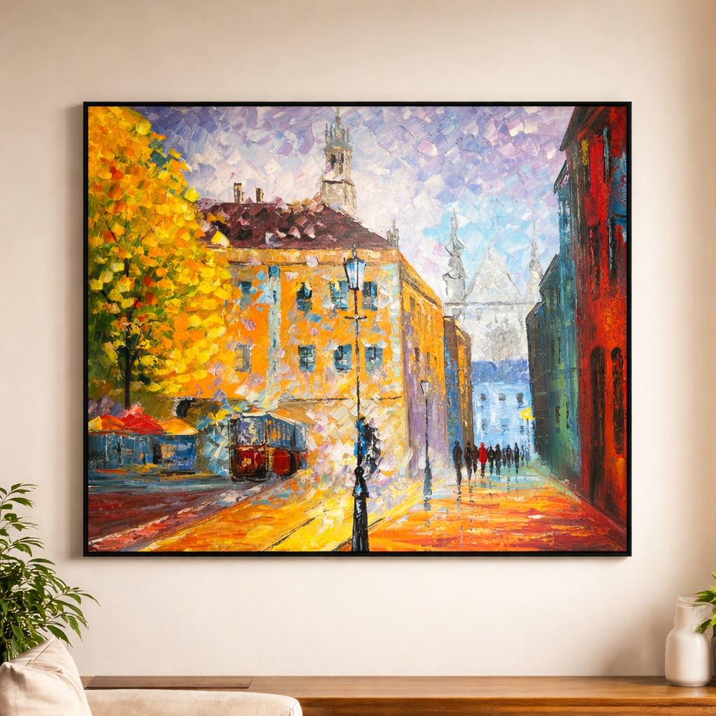 Evening Promenade in Handmade Oil Painting