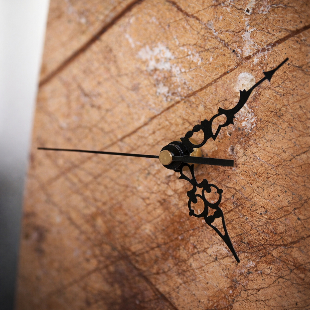 Forest Brown Marble Iron Bag Clock