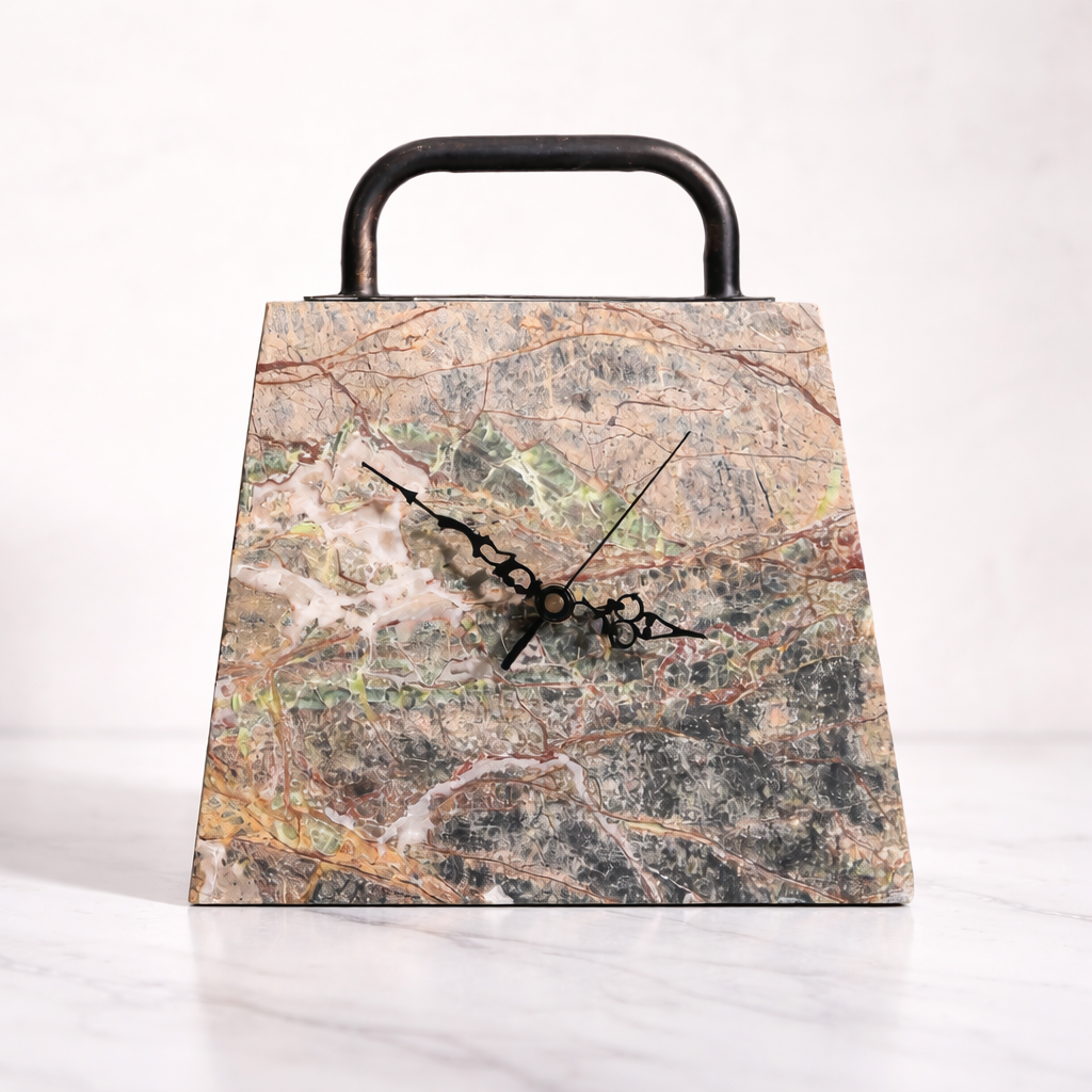 Forest Green Marble Iron Bag Clock