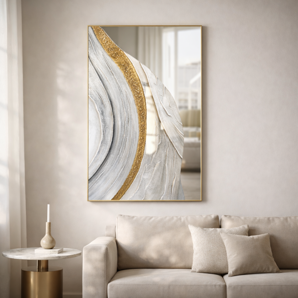 Fusion Of Elements in Handmade Oil Painting with Stainless Steel