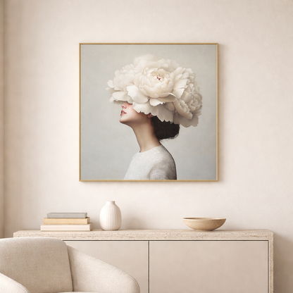 Golden Petal Elegance in Crystal Porcelain Painting