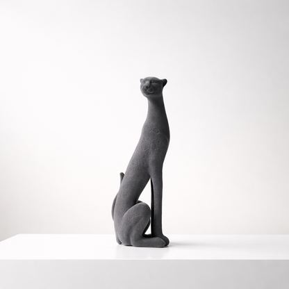 Nero Charcoal Resin Panther Statue